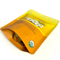 Sachets d'emballage de thé vides en aluminium imprimés sur mesure, de qualité alimentaire, avec fermeture éclair, pour thé à la camomille et tisanes