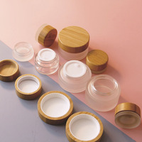 Capuchons à vis en bambou ou en bois imitant, 50 pièces, en verre, pour soins de la peau, 5g 10g 15g 20g 30g 50g 100g, vente en gros