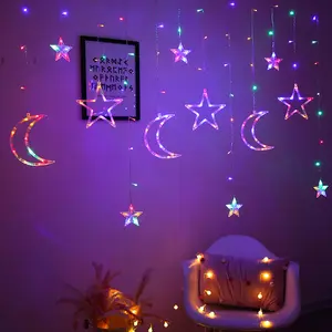 3.5cm Merry Christmas star and moon lights String light with controller Christmas light supplier