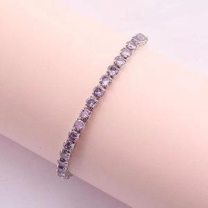 Direct Factory Sale TikTok Hot Selling Classic Style Women's Diamond <strong>Tennis</strong> <strong>Bracelet</strong> with <strong>Sapphire</strong> Zircon Stone Fashion Jewelry - Product Image 5