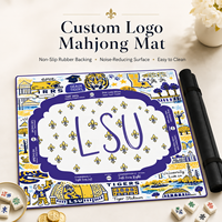 Alas Mahjong Amerika Personalisasi dengan Logo Kustom, Alas Permainan Anti-Selip Peredam Kebisingan untuk 4 Pemain
