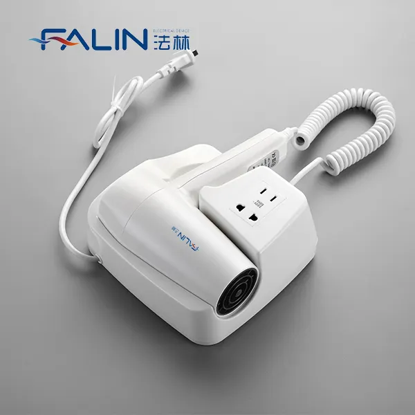 FALIN FL-2115ห้องน้ำโรงแรมเครื่องเป่าผมกับซ็อกเก็ตโกนหนวดติดผนังเครื่องเป่าผมอุปทานโรงงาน