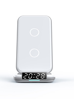 Nouveau chargeur sans fil multifonctionnel 3-en-1 pliable 15W avec port Type-C, support de réveil et support pour écouteurs, design portable