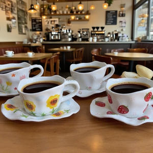 乐利高美可爱陶瓷杯圆盘套装手绘设计家庭办公室西碟下午茶商务礼品 - Product Image 2