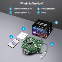 Luces de Cadena para Árbol de Navidad RGBIC con Bluetooth, 20 m, 200 LED, con Control por Aplicación, Sincronización con Música, 16 Millones de Colores