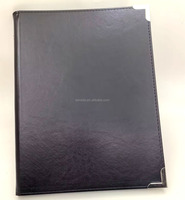 Buku Menu Restoran Kulit PU Hitam A4 Custom dengan Halaman Dalam PVC Transparan untuk Hotel, Kafe, Bistro