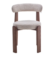 Chaise de salle à manger en bois massif au design nordique moderne, coussin de siège recouvert de tissu, chaise en bois de luxe pour salle à manger