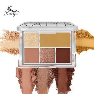 OEM Clear 5 Color Sweatproof Shimmer Eyeshadows <strong>Earth</strong> Tone Matte Eye <strong>Shadow</strong> Highly Pigmented Creamy Makeup Eyeshadow Palette - Product Image 1