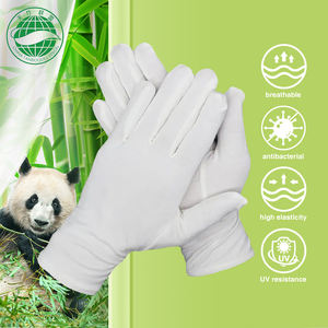 Guantes de Bambú y Spandex Antibacterianos, Hipoalergénicos, Cómodos, Transpirables, Elásticos, Blancos, Hidratantes para Eccema, Talla Única - Product Image 1