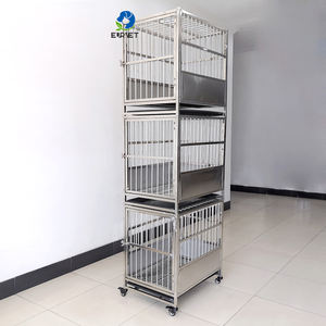 <span class=keywords><strong>EUR</strong></span> VET Meilleur prix, cage pliable à trois étages en acier inoxydable pour chiens et chats, équipement vétérinaire - Product Image 3