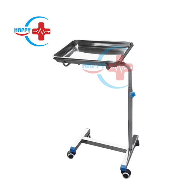 HC-M068 больницы нержавеющей стали подвижный подноса из нержавеющей стали хирургическая тележка для инструментов quadrates аппарат металлический лоток Стенд