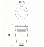 Lampu Sorot LED RGB Tahan Air IP67 Aluminium untuk Taman, 55mm 2.5W, Lampu Dinding Tangga Tersembunyi, CRI Tinggi 90