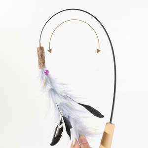 Juguete Interactivo Educativo para Gatos con Mango de Madera, Pluma Sólida Extensible, Nuevo, Ecológico, Varita de Silvervine Inteligente para Gatos - Product Image 2