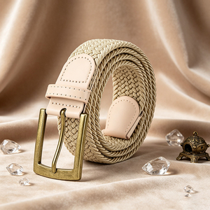 Ceinture de golf tressée élastique décontractée de haute qualité, largeur 35 mm, avec boucle en alliage à ardillon - Product Image 1