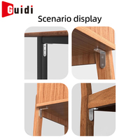 Supports d'étagère triangulaires renforcés en acier inoxydable OEM de haute qualité, surface brossée argentée, pour meubles en bois