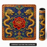 Tapis de mahjong américain de qualité supérieure, personnalisé, style folklorique chinois, 31,5 pouces, réduction du bruit, pour cadeau