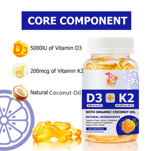 Complément alimentaire de soutien immunitaire du fabricant, Vitamine D3 K2 en gélules molles, Matière première végétalienne, Gélules molles pour la santé dentaire - Product Image 5
