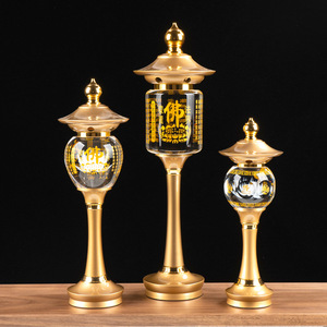 Miaolianhua, lámpara clásica de Dios riqueza, lámpara de <span class=keywords><strong>Buda</strong></span> Changming enchufable, luz LED, lámpara de santuario de aleación de aluminio esmaltada de colores numerados - Product Image 2