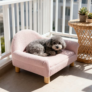 Sofá cama para mascotas resistente a la intemperie Rosa clásico moderno para perros con espuma de memoria extraíble y algodón - Product Image 4