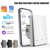 TUYA APP Control inteligente WIFI Iluminación Interruptores de pared Tres botones Interruptores de pared inteligentes Compatible con Alexa, Google Voice Control
