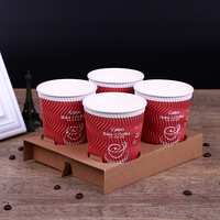Porte-gobelets en papier biodégradable écologique jetable pour boissons chaudes, en papier kraft simple paroi, taille personnalisable