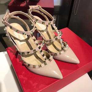 Borchia <span class=keywords><strong>tacchi</strong></span> alti da donna primavera nuova fibbia a una linea tacco sottile a punta stile fata sandali <span class=keywords><strong>arancioni</strong></span> estivi - Product Image 1