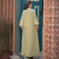 Robe Abaya Musulmane de Luxe 2026 avec Strass pour Femme, Élégante pour l'Aïd, Style Arabe, Dubaï, Jalabiya, Islam, Turquie, Maroc, Robe de Soirée FK212