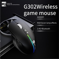 R8 Mouse Mini nirkabel, tetikus Mini nirkabel Tipe C dapat diisi ulang, 2.4G dan BT RGB untuk permainan dan penggunaan kantor