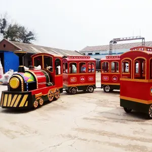 Popüler tasarım eğlence parkı izsiz noel tren şanslı izsiz turist elektrikli tren satılık