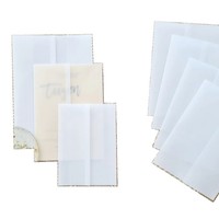 Enveloppes personnalisées en papier sulfurisé translucide à double ouverture avec logo imprimé, design vierge, emballage universel