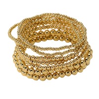 Ensemble de 7 bracelets en perles dorées, bracelets superposés bohèmes en alliage CCB, bijoux de mode imperméables, cadeau d'anniversaire pour femmes