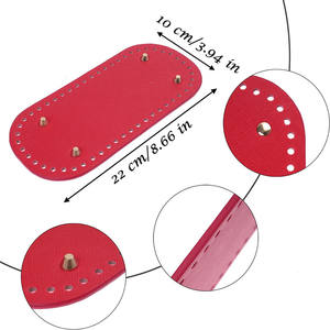 22x10cm厘米多色手工编织PU皮革椭圆形长编织钩针袋底DIY手提包单肩包钱包制作 - Product Image 3