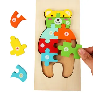 Juguete educativo personalizado, rompecabezas de madera, juguete para adultos y niños, alfabeto, rompecabezas de animales de madera 3D