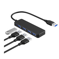 Hub USB 3.0 de 4 Puertos, 5Gbps, Divisor USB, Entrada USB Tipo C, 4 Puertos USB 3.0, Base de Conexión para Laptop, PC, MacBook, Teléfono