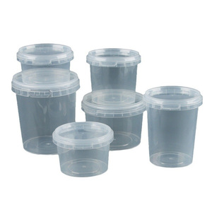 Disposable Plastic Container With <b>Locking</b> Lid 210 520Ml Leak Proof Soup Cup Takeout Bowl Cylinder Shape Food Storage - Product Image 1