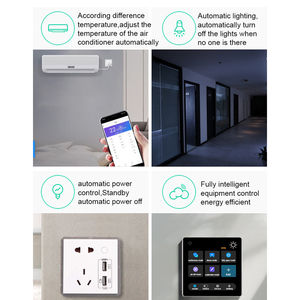 Tiot Interruptor inteligente con pantalla táctil de 4 pulgadas Tuya Dispositivo de hogar inteligente Alexa Control de voz Montaje en pared Interruptor de control central Android - Product Image 4