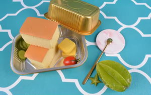 Mịn Tường Vàng Dùng Một Lần Tin Foil Khay Thổ Nhĩ Kỳ Nướng Chảo Nhôm Lá Thực Phẩm Container Với Nhựa/Nhiệt Con Dấu Nắp - Product Image 6