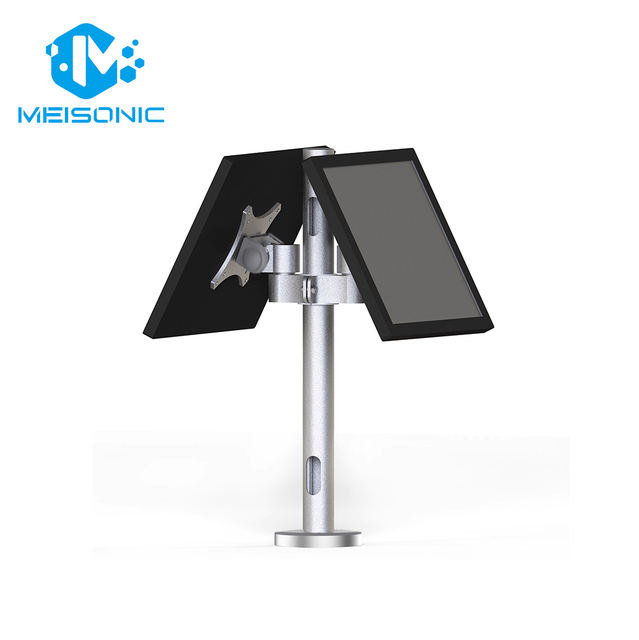 Dual Desktop Anti-Theft Vesa Tablet POS Stand for Restaurants New Condition with 90 Degree Tilt Angle