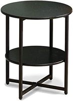 Armoires de chevet Petite table ronde à deux étages, support en fer Table basse noire blanche Table de rangement Peut stocker des débris Bureau latéral