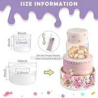 Support à gâteau en acrylique pour fête, mariage, présentoir à gâteaux et cupcakes transparent, centre de table empilable avec lumières LED