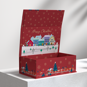 Bán Buôn Từ Nghệ Thuật Giấy Khăn Hộp Sang Trọng Có Thể Gập Lại <span class=keywords><strong>Hardbound</strong></span> Quà Tặng Vành Đai Ví Hộp Bông Tuyết Màu Xanh Lá Cây Hộp Giấy - Product Image 3