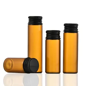22mm Dia 5ml 8ml 10ml 12ml 15ml 20ml 25ml Glass Tube Bottle With Screw Cap Amber Sample Vials Serum Fragrance Perfume Bottles