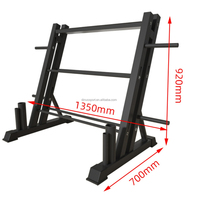 Dinuo Promotion Usine Chinoise Haute Qualité Support de Rangement Multifonctionnel en Métal à 3 Niveaux pour Haltères, Barres, Kettlebells et Disques de Poids