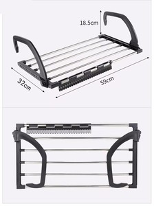 Stendibiancheria da <span class=keywords><strong>esterno</strong></span> per balcone, scaffale portaoggetti da appendere alla finestra, antifurto, per davanzale, stendino per scarpe - Product Image 6