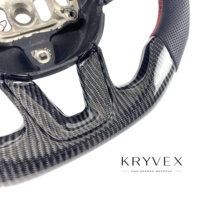 Kryvex Cuir en fibre de carbone personnalisé pour volant, couleur de couture personnalisée, logo pour Jeep Grand Cherokee Challenger
