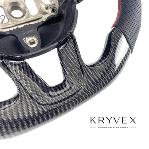 Volante Kryvex Personalizado de Fibra de Carbono y Cuero para <span class=keywords><strong>Jeep</strong></span> <span class=keywords><strong>Grand</strong></span> <span class=keywords><strong>Cherokee</strong></span> y Challenger, Estilo Deportivo con Pantalla LED de RPM - Product Image 5