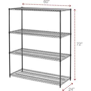 Kit de Inicio de Estanterías de Alambre Multiusos Alera de 4 Estantes, 60 x 24 x 72, Negro Antracita, para Almacenamiento - Product Image 5