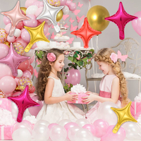 Vente flash Ballon en feuille métallique étoile à 4 branches de 10 pouces Grand ballon solide général Décoration de fête d'anniversaire