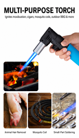 Torche à gaz Premium Jet Flame avec support pliable Puissance de feu puissante et conception de support intime pour barbecue en plein air