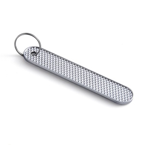 Llavero Metálico con Placa de Número de Teléfono, Plateado, con Cristales de Diamantes y Brillo - Product Image 4